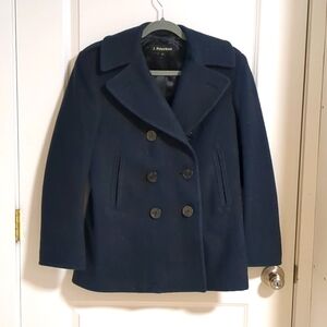 J Peterman Women's Wool Navy Peacoat